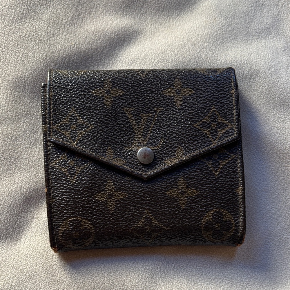 Louis Vuitton Vintage Monogram Compact Wallet - Brown/Gold Accents from 1985